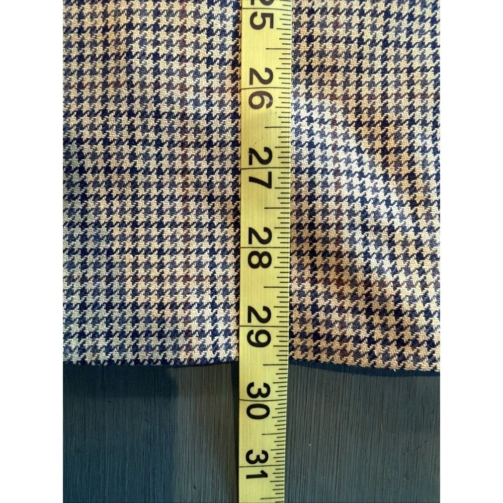 Brooks Brothers Houndstooth Wool Blazer Jacket Made USA Vintage 90s 40R See Desc